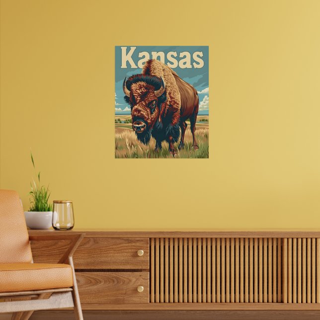 Kansas American Bison Poster (Living Room 2)