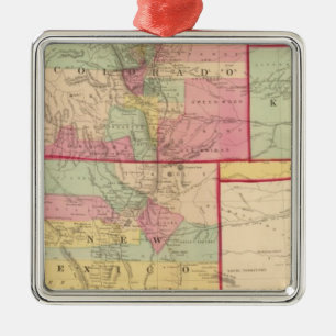 Kansas, and Arizona, Colorado, New Mexico, Utah Metal Ornament