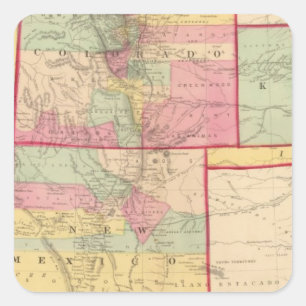 Kansas, and Arizona, Colorado, New Mexico, Utah Square Sticker