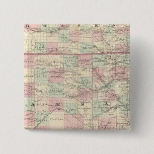 Kansas and Nebraska 2 Inch Square Button