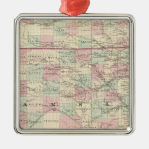 Kansas and Nebraska Metal Ornament