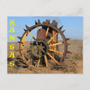 Kansas Antique Tractor Tire Mail Box Post Card