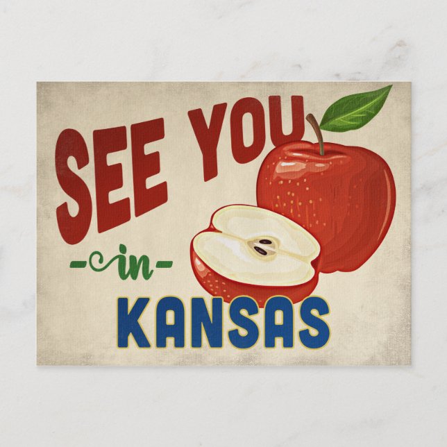 Kansas Apple - Vintage Travel Postcard (Front)