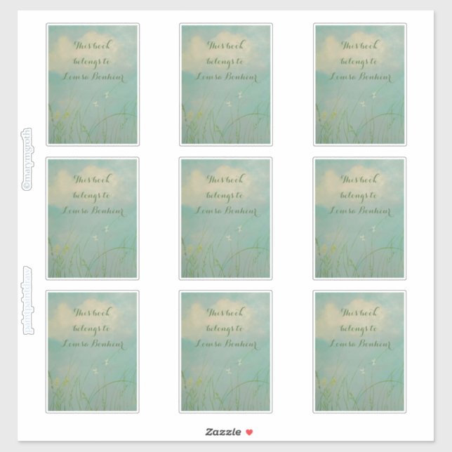 'Kansas' bookplate Sticker (Sheet)