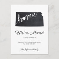 Kansas Chalkboard State Map Moving Postcard