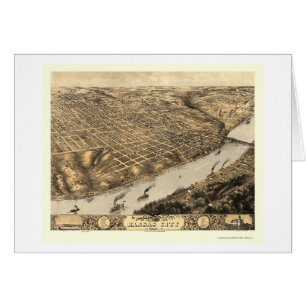 Kansas City, carte panoramique de MOIS - 1869
