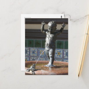 Kansas City Fountain Boy and Frog Postcard