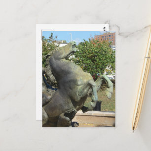 Kansas City Fountain Horse in Autumm Postcard
