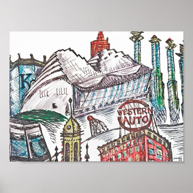Kansas City Iconic Architecture Poster (Front)