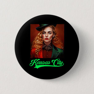 Kansas City Irish Parade Green Beer Barbecue Tailg 2 Inch Round Button