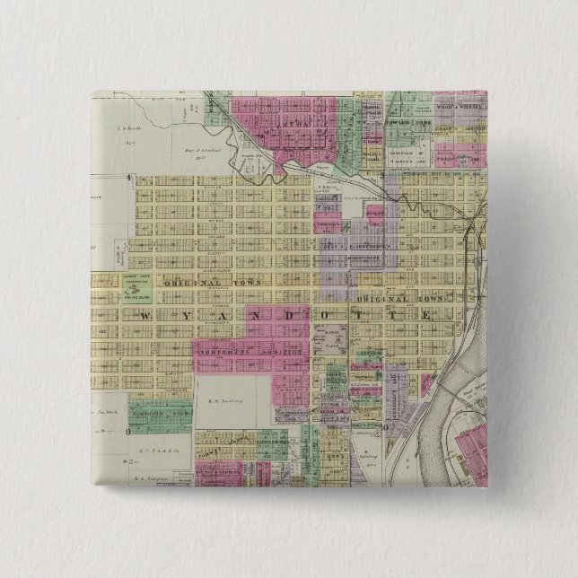 Kansas City, Kansas 2 Inch Square Button (Front)