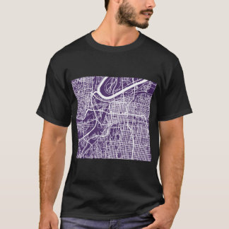 Kansas City Map Dark Purple T-Shirt