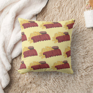 Kansas City Memphis BBQ Barbecue Spare Ribs Foodie Throw Pillow