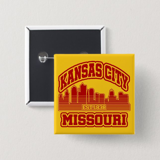 Kansas City,Missouri 2 Inch Square Button (Front & Back)