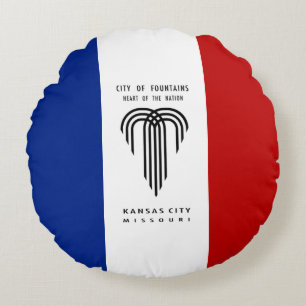 Kansas City (Missouri) City flag  Round Pillow