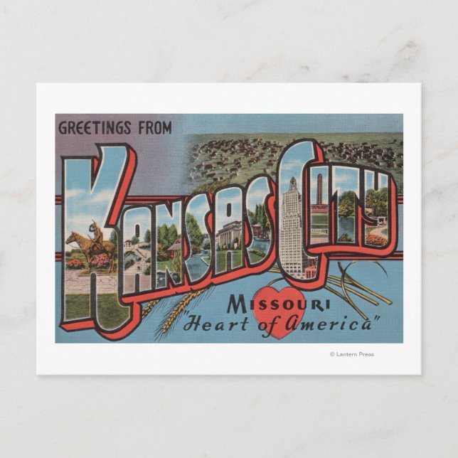 Kansas City, Missouri (Heart) Postcard (Front)