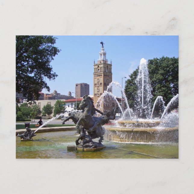 Kansas City, Missouri Plaza Fountain Postcard (Front)