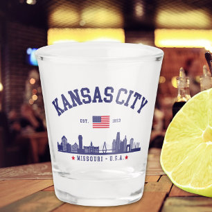 Kansas City Missouri Pride   City Skyline  Shot Glass