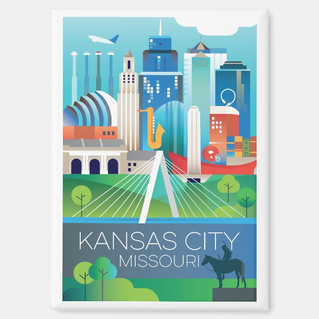 Kansas City, Missouri Refrigerator Magnet (Front)