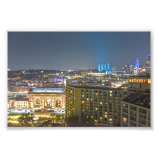 Kansas City, Missouri, Skyline at Night Photo Print