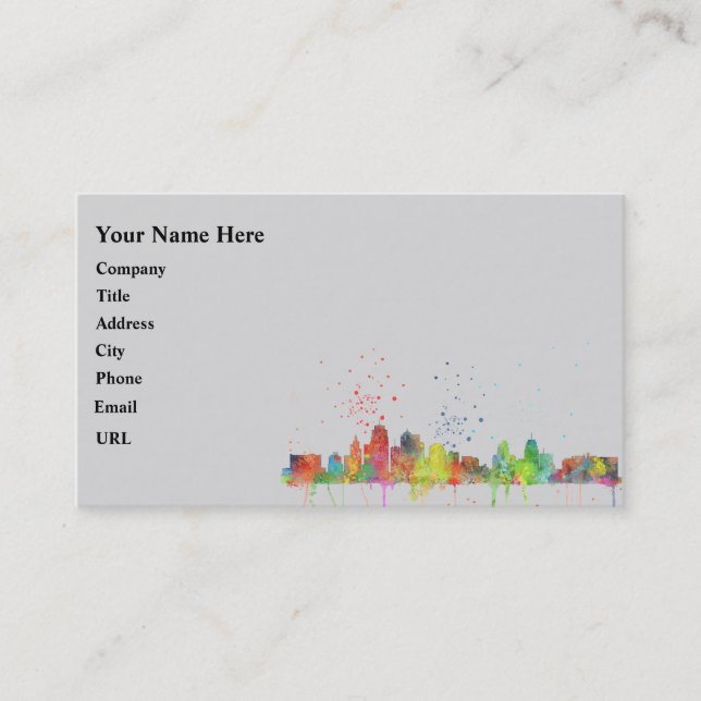 KANSAS CITY, MISSOURI SKYLINE BUSINESS CARD (Front)