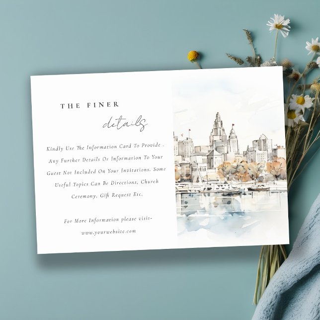 Kansas City Missouri Watercolor Wedding Details Enclosure Card (Creator Uploaded)