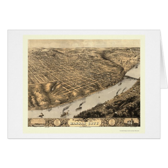 Kansas City, MO Panoramic Map - 1869 (Front Horizontal)