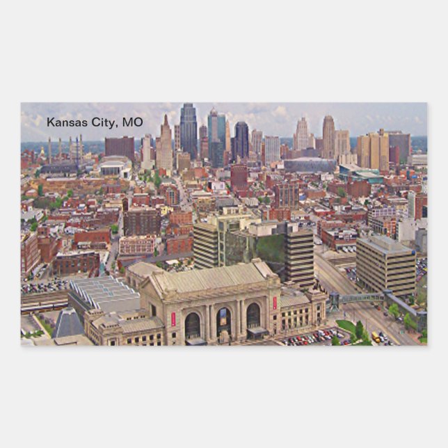 Kansas City, MO Skyline Memorial Liberty Area Sticker (Front)