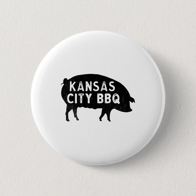 Kansas City Pig Bbq  2 Inch Round Button (Front)