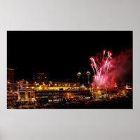 Kansas City Plaza Lights, Fireworks 21 x 13 Poster