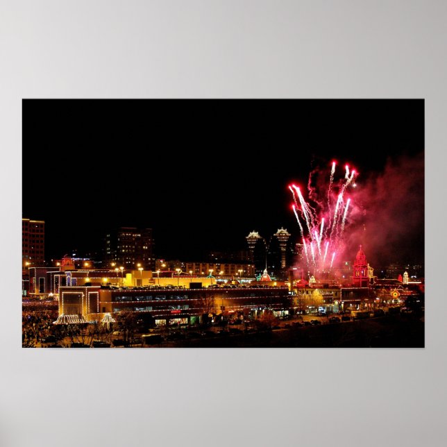 Kansas City Plaza Lights, Fireworks 21 x 13 Poster (Front)