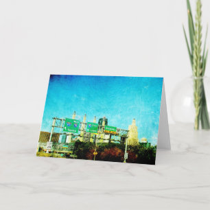 Kansas City Skyline and Highway Speedlimit 45 Card