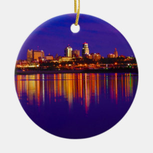 Kansas City Skyline Ceramic Ornament