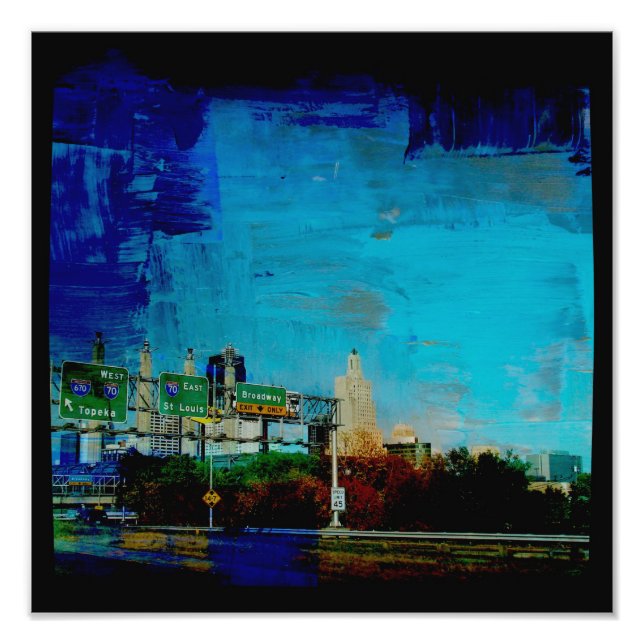 Kansas City Skyline Square Photo Print (Front)