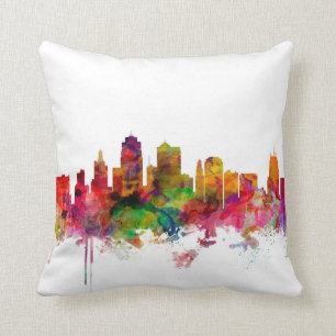 Kansas City Skyline Throw Pillow