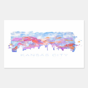 Kansas City Skyline Watercolor Sticker
