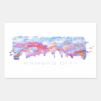 Kansas City Skyline Watercolor Sticker