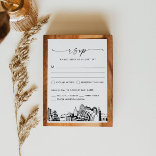 Kansas City Skyline Wedding RSVP Response Card
