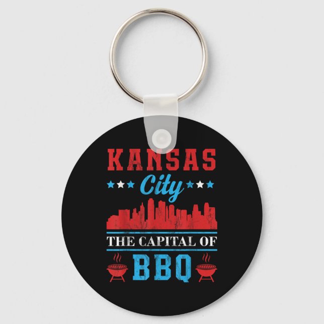 Kansas City The Capital Of Bbq  Keychain (Front)