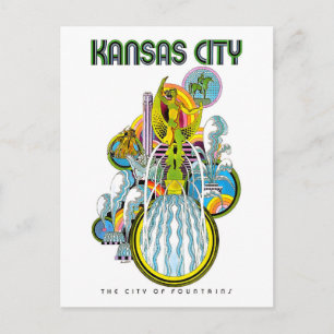 Kansas city, the city of fountains, postcard
