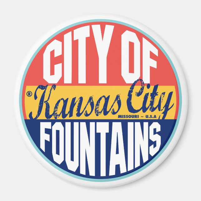 Kansas City Vintage Label Magnet (Front)
