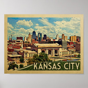 Kansas City Vintage Travel Poster