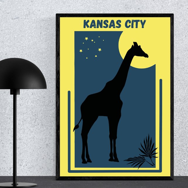 Kansas City Zoo Missouri Vintage Giraffe Poster (Creator Uploaded)