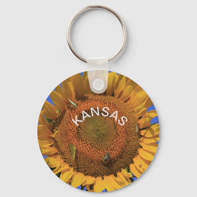 Kansas colourful Sunflower  Keychain (Front)