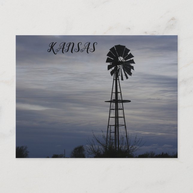 Kansas coucher de soleil avec nuages Carte postale (Devant)