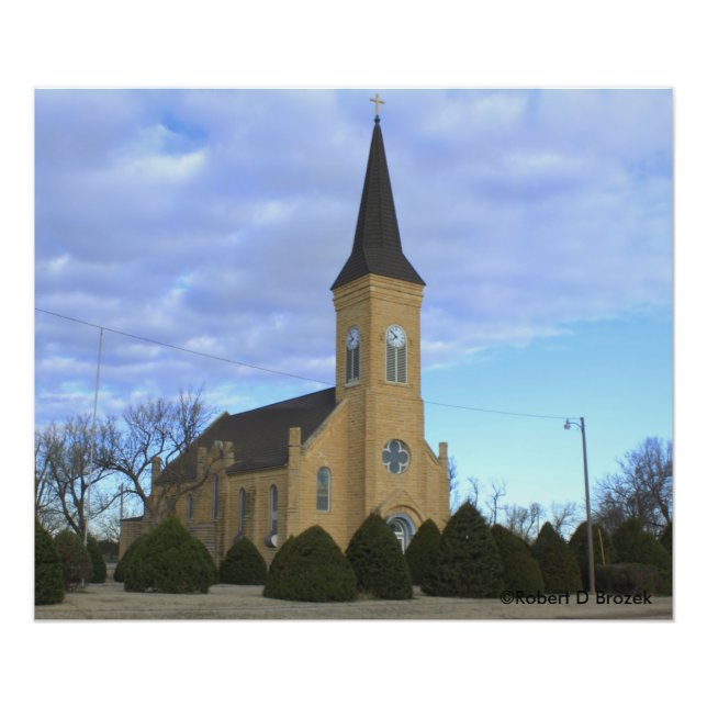Kansas Country Limestone Church Photo agrandisseme (Devant)