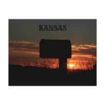 Kansas Country Mailbox Silhouette carte postale