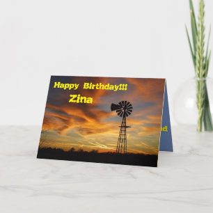 Kansas Country Windmill with Sky Greeting Card