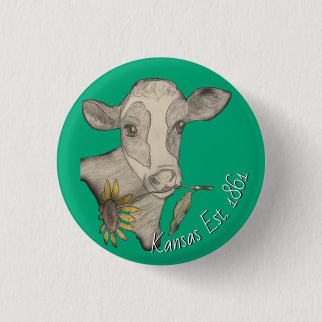 Kansas Cow Button (Front)