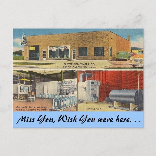 Kansas, Electrified Water Co., Wichita Postcard (Front)